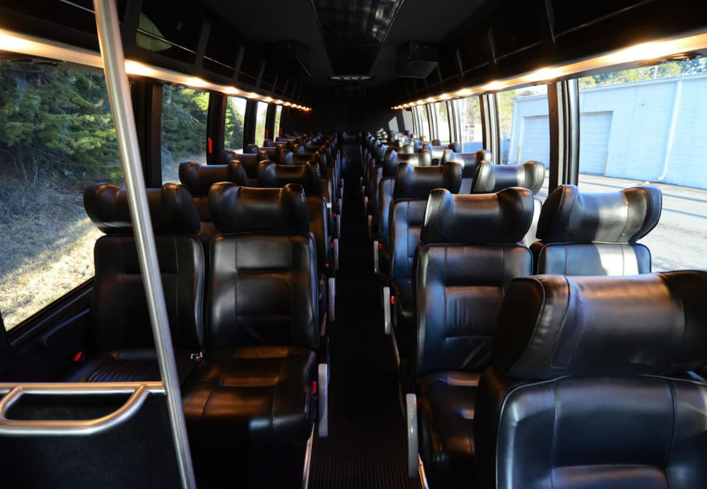 Charter bus interior amenities